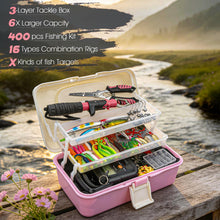 Load image into Gallery viewer, THKFISH 400PCS Large 3-Layer Tackle Box Fishing Lures Accessories Kit
