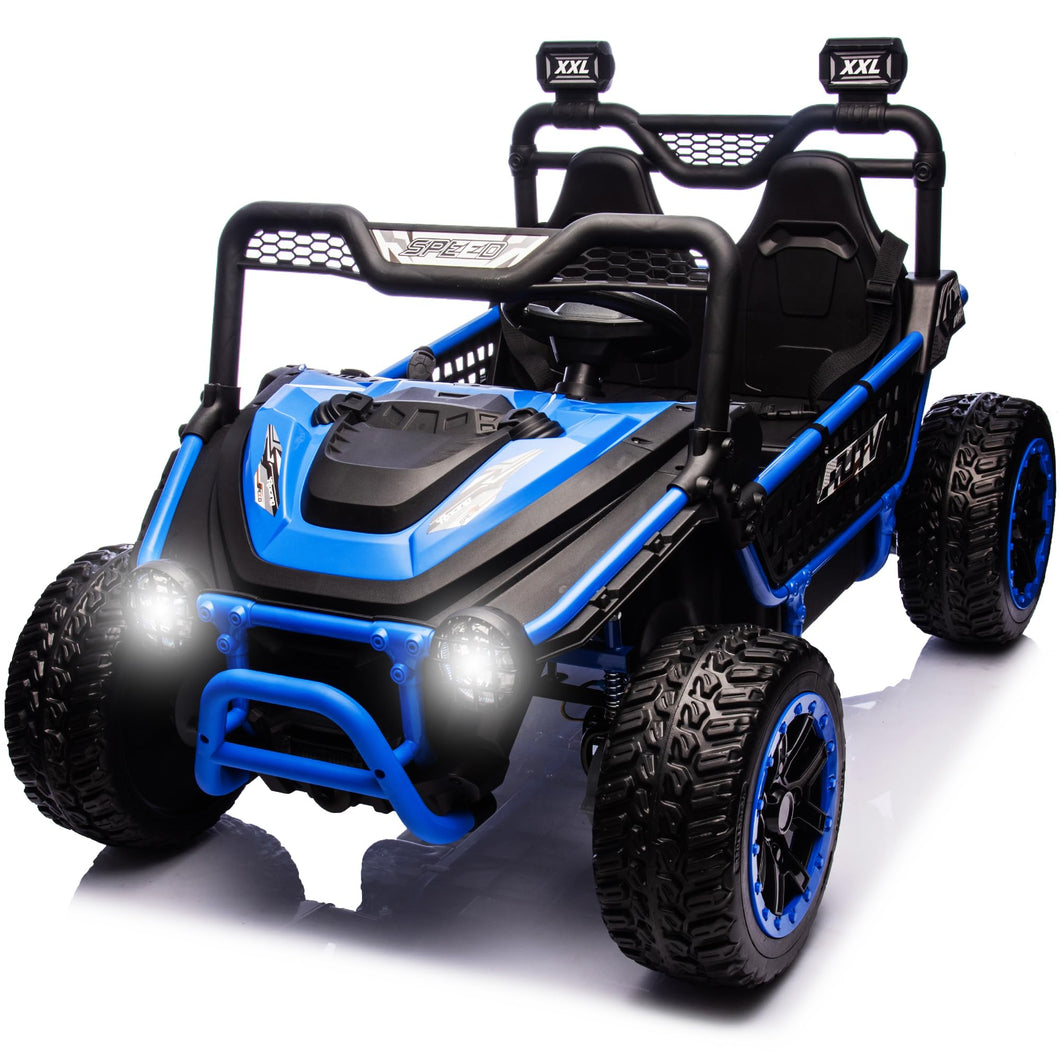 24V 2 Seater XXL Kids UTV Ride On Car with Remote Control 4WD Off Road Electric Vehicle Ride On Toy Car (Blue)