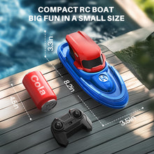 Load image into Gallery viewer, RC Boats 2 Pack for Kids 8-12, Remote Control Boat for Pool with LED Lights, 40 Mins Playtime (2 Batteries) &amp; One-Key Water Spray
