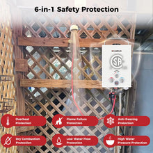 Load image into Gallery viewer, CAMPLUX Propane Portable Water Heater 1.58 GPM, On Demand Tankless Water Heater Gas, White,BW158
