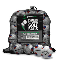 Load image into Gallery viewer, GolfBall Nut - 24 Recycled Golf Balls for Callaway Chromesoft Truvis Red Blue - Used Golf Balls Bulk Pristine 5A+ Condition – Includes Mesh Bag – 24-Pack, White
