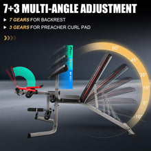 Load image into Gallery viewer, OPPSDECOR Adjustable Weight Bench Set with Leg Extension &amp; Leg Curl, 900LBS Incline/Decline/Flat Preacher Curl Bench, Space-Saving Workout Bench for Home Gym
