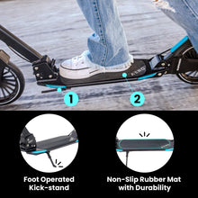 Load image into Gallery viewer, Two Wheel Scooters for Big Kids Ages 8-12, Teens and Adults. Manual Kick Scooter with Disc Brake, Rubber Mat
