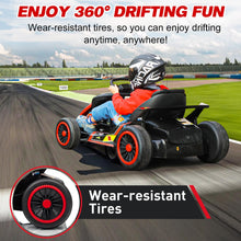 Load image into Gallery viewer, 24V Kid Go Kart, Drifting Car, 7AH Battery Powered Electric Vehicle, w/150 * 2 Motors, Soft Start, Music, Grey
