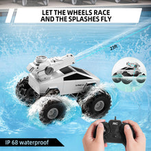 Load image into Gallery viewer, Remote Control Car RC Truck - 1:16 Amphibious Fast Car with Water Cannon and 2.4GHz Remote Control, Max 22KM/H Speed, 4WD Cyber Toy
