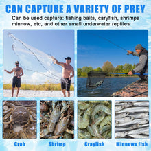 Load image into Gallery viewer, Windyun 3 Pcs Fishing Cast Net with Heavy Duty Sinker Portable Folded Lobster Crab Trap Fishing Net with Long Robust Telescopic Handle Freshwater Saltwater Bait Fishing Accessories (4 Ft)
