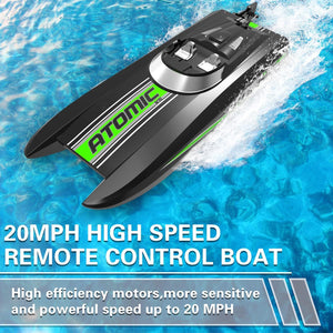 Remote Control Boats for Pools and Lakes 20+MPH High Speed RC Boat for Kids or Adults Toy Boat Gifts with 2 Batteries & Reverse Function