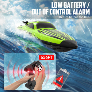 Brushless RC Boats for Adults, 30+MPH Fast Remote Control Boat with 2 Rechargeable Batteries for Lakes, 30+ Mins