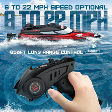 Load image into Gallery viewer, Large RC Boat, 18 inch Big Remote Control Boat for Adults, 35KMH Fast Speed RC Boat for Lake Ocean, Ideal Gifts for Kids Boy - TX125 Red
