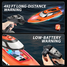 Load image into Gallery viewer, RC Boat for Kids &amp; Adults, 14 inch Fast RC Speed Boat with 1100mAh Battery, Waterproof Toy for Lakes &amp; Pools - HJ815 Orange
