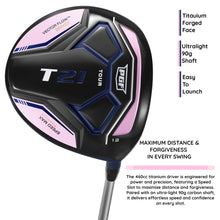 Load image into Gallery viewer, PGF T21 Ladies' Complete Golf Club Package Set [17-Piece][Blackpink][Hand: Right] [Length: Standard]
