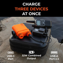 Load image into Gallery viewer, ELECOM NESTOUT Rugged Power Bank, 15000mAh Outdoor Charger, 32W USB-C Fast Charging PD, Waterproof IP67, Durable Shockproof, Battery Pack for iPhone Tablet Hiking Travel Camping (Orange, 15000mAh)
