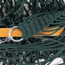 Load image into Gallery viewer, Original Pawleys Island Large Green DuraCord Rope Hammock – 13 ft. x 55 in., 2-Person, 450 lb Capacity, Oak Spreader Bar, Zinc-Plated Hardware, Handcrafted in the USA
