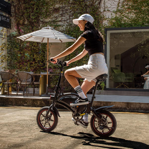 Electric Bike for Adults Teens, D3F 14" Folding Electric Bicycle, Commuter City E-Bike with 250W Motor and 36V 10AH Lithium-Ion Battery