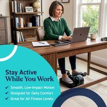 Load image into Gallery viewer, Cubii GO Under Desk Elliptical Bike, Portable Low Impact Leg Exerciser for Home and Office | Compact Exercise Machine with 10 Resistance Levels, LCD Display &amp; App Tracking
