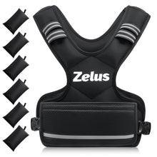Load image into Gallery viewer, ZELUS Weighted Vest for Men and Women | 4-10lb/11-20lb/20-32lb Vest with 6 Ironsand Weights for Home Workouts | Adjustable Body Weight Vest Exercise Set for Cardio and Strength Training (4-10 lb.)
