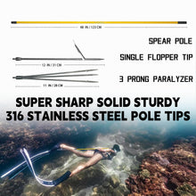 Load image into Gallery viewer, Hawaiian Sling Fishing Spear 5ft Fiberglass Pole Spear 3 Prong Hand Spear Pole Spear Fishing Equipment Harpoon Spearfishing Gear Spear Gun for Spearfishing, Snorkeling, Scuba Diving, Freediving

