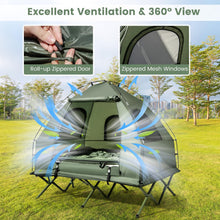 Load image into Gallery viewer, Goplus Camping Tent Cot, 5-in-1 Folding Camping Bed with Air Mattress, Pillow, Sleeping Bag, Waterproof Elevated Tent Shelter, Portable Outdoor Sleeping Cot with Carry Bag for Picnic, Trip (2-Person)
