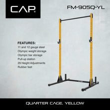 Load image into Gallery viewer, CAP Barbell Power Rack with Pull Up Bar &amp; Attachments - Yellow
