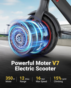 Electric Scooter, 350W Powerful Motor, 16MPH Top Speed,12Miles Long Range, 8.5" Solid Tires Folding Commuter Escooter