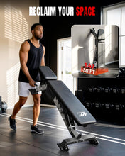 Load image into Gallery viewer, Mikolo Weight Bench - 1300 Weight Capacity and 40 Adjustable Positions for Full Body Workouts, Incline, Decline and Flat Setting for Garage and Home Gym, Black
