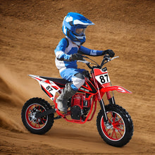 Load image into Gallery viewer, Mini Kid Dirt Bike,4-Stroke Gas Bike with Off-Rode Tire for Teens, Suspensions with Front and Rear Disc Brake, Red
