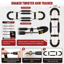 Load image into Gallery viewer, Twister Arm Trainer, 30-120 lbs Adjustable Twister Arm Chest Exerciser with 4 Spring &amp; Poster -Yellow
