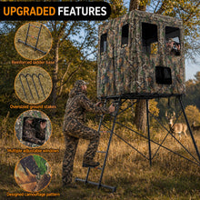 Load image into Gallery viewer, 6FT Hunting Stand with Blind, 1-2 Man 4' x 4' Platform Deer Stand Tripod
