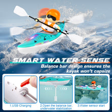 Load image into Gallery viewer, Remote Control Boat for Kids 6-12: Rc Speedboat Toy with Led Lights - Smart Water Sensor Auto On/Off, Dual Modes 2.4ghz Remote Boat，Blue
