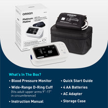 Load image into Gallery viewer, OMRON Platinum Blood Pressure Monitor for Home Use &amp; Upper Arm Blood Pressure Cuff - #1 Doctor &amp; Pharmacist Recommended Brand - Clinically Validated - AFib Detection - Connect App

