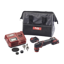 Load image into Gallery viewer, FLEX PXE 80 12.0-EC set USA 12V Cordless Multi-Polisher-Set, Includes Two 2.5Ah Batteries, One Charger &amp; Soft Bag
