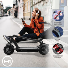 Load image into Gallery viewer, Pro Series Boss Dual Motor Foldable Electric Scooter with 1,600W Motor, 28 mph Max Speed, 10” Self-Sealing Tubeless Tires, and 40 Mile Range
