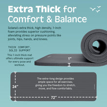 Load image into Gallery viewer, Retrospec Solana Yoga Mat 1" Thick With Nylon Carry Strap for Men &amp; Women - Non Slip Exercise Mat for Home Yoga, Pilates, Stretching, Floor &amp; Fitness Workouts
