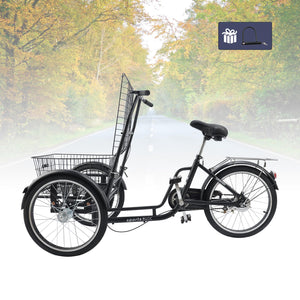 Bruce & Shark Multi-Purpose 3 Wheel Tricycle with Large Basket, 20 Inches Wheel,Rear Brake,Bearing Weight 330lbs