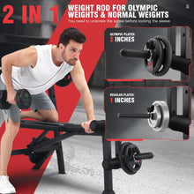 Load image into Gallery viewer, ANCHEER 900LBS Weight Bench Set with Squat Rack, Adjustable Bench Press Set with Leg Extension and Leg Curl, Flat Incline Decline Workout Bench for Home Gym Full Body Strength Training
