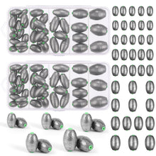 Load image into Gallery viewer, Poen 76 Pcs Egg Sinkers Fishing Kit, 1/4oz, 3/8oz, 1/2oz, 3/4oz,1oz
