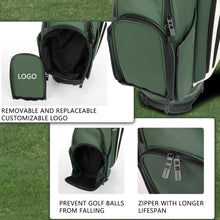Load image into Gallery viewer, wosofe 14-Way Golf Cart Bag, Waterproof PU Leather, Green/White Trendy
