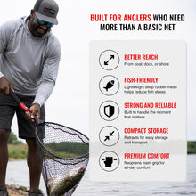 Load image into Gallery viewer, EGO S2 Slider Fishing Landing Net, Large Deep Rubber Mesh, Non-Tangle Mesh
