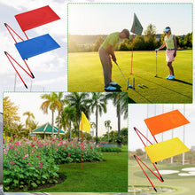 Load image into Gallery viewer, 6 Set Golf Flag Stick for Putting Green 3 Section Portable Nylon Flagpoles
