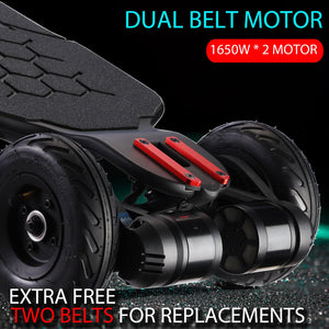 Electric Skateboard with LCD Remote Control，V5 Electric Longboard with Light for Adults, 1650W Dual Motor, 27 MPH & 18 Miles Range