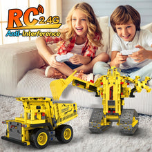 Load image into Gallery viewer, Robot Building Kits, 5-in-1 Stem Toys for Boys Age 8-14, APP &amp; Remote Control Excavator Kids Construction Toys
