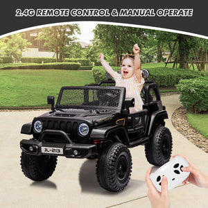 24V 2-Seater Kids Ride On Car Electric Vehicle for Toddlers Switchable 2WD/4WD Battery Powered Truck with Remote Control, Black