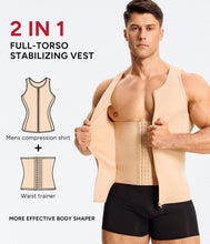 Load image into Gallery viewer, Nebility Mens Shapewear Fajas para Hombres Compression Shirt Men Body Shaper Tank Top Compression Undershirt Vest Sleeveless, Beige - XL
