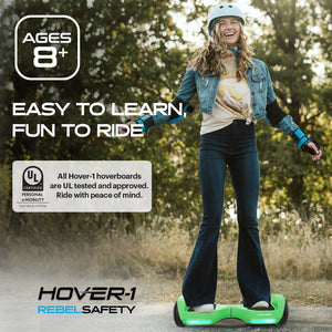 Rebel Electric Self Balancing Hoverboard for Kids with 6.5” Tires, Dual 110W Motors, 6 mph Max Speed, and 3 Miles Max Range