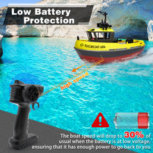 Load image into Gallery viewer, RC Boat, 1/72 RC Tugboat for Pools and Lakes, High-Speed Remote Control Boat with 40 Mins Play Time and Low Battery Reminder
