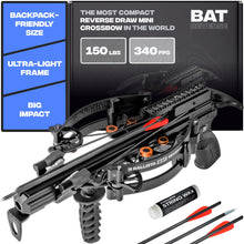 Load image into Gallery viewer, BALLISTA BAT Reverse Draw Mini Compound Crossbow, 340 FPS, 150 lb
