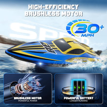 Load image into Gallery viewer, Brushless RC Boat 30+MPH, Big Remote Control Boats for Adults and Kids, Fast Racing Boat with Self-Righting, LED Lights
