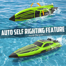 Load image into Gallery viewer, Brushless RC Boats for Adults, 30+MPH Fast Remote Control Boat with 2 Rechargeable Batteries for Lakes, 30+ Mins
