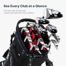 Load image into Gallery viewer, GoHimal 14-Way Lightweight Golf Stand Bag with Multiple Pockets Black
