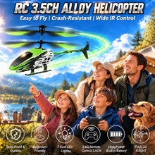 Load image into Gallery viewer, WANJUBOBO Remote Control Helicopter, RC Helicopter for Kids &amp; Adults, Green
